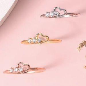 Silver Only Simple Cute Love Heart Ring